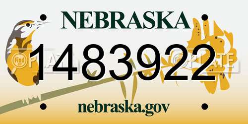 1483922 Nebraska License Plate