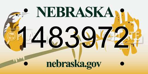 1483972 Nebraska License Plate