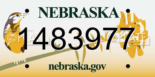 1483977 Nebraska License Plate