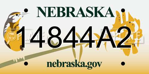 14844A2 Nebraska License Plate