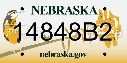 14848B2 Nebraska License Plate