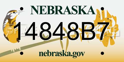 14848B7 Nebraska License Plate