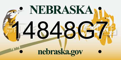 14848G7 Nebraska License Plate