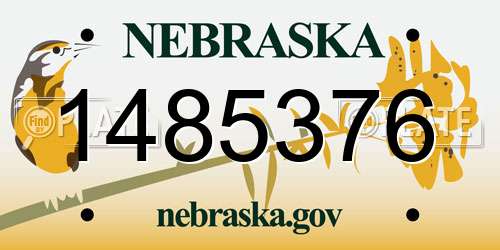 1485376 Nebraska License Plate