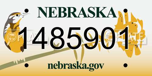 1485901 Nebraska License Plate
