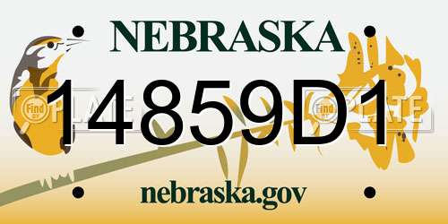 14859D1 Nebraska License Plate