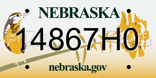 14867H0 Nebraska License Plate