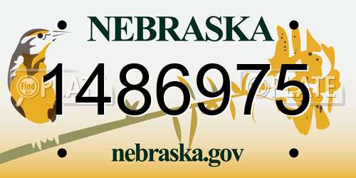1486975 Nebraska License Plate