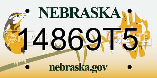 14869T5 Nebraska License Plate
