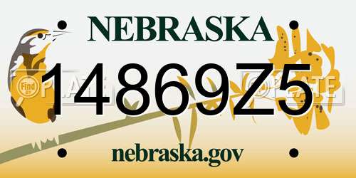 14869Z5 Nebraska License Plate