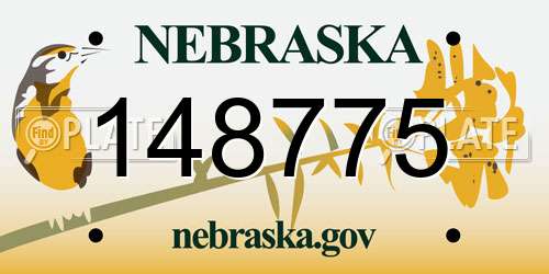 148775 Nebraska License Plate