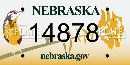 14878 Nebraska License Plate