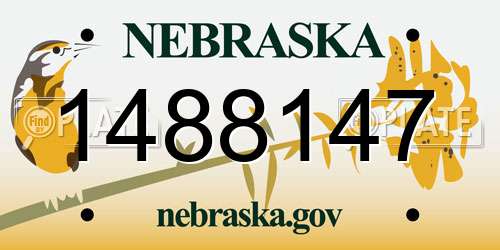 1488147 Nebraska License Plate