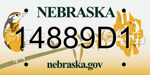 14889D1 Nebraska License Plate