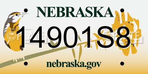 14901S8 Nebraska License Plate