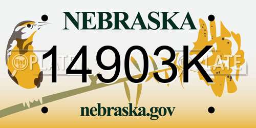 14903K Nebraska License Plate
