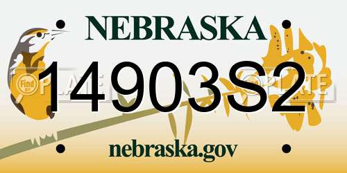 14903S2 Nebraska License Plate