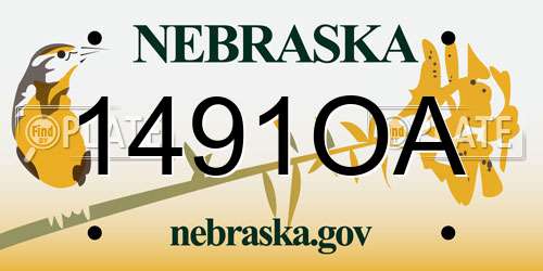 1491OA Nebraska License Plate