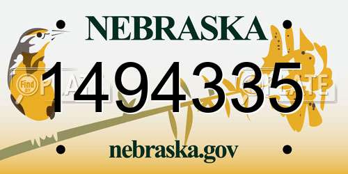 1494335 Nebraska License Plate