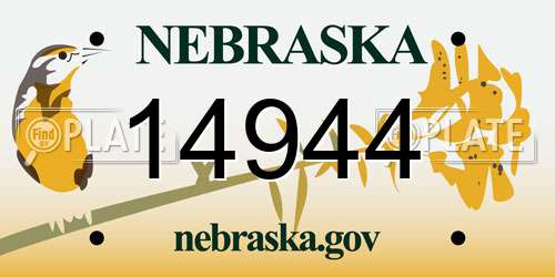 14944 Nebraska License Plate
