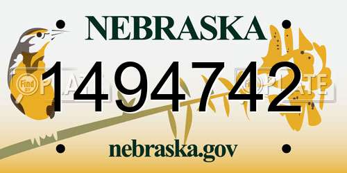 1494742 Nebraska License Plate