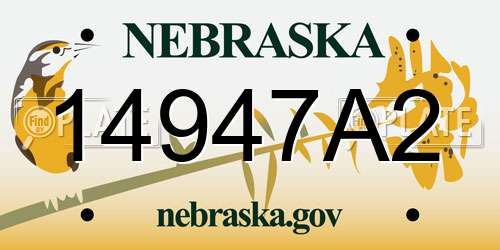 14947A2 Nebraska License Plate