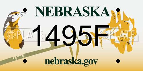 1495F Nebraska License Plate