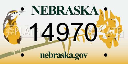 14970 Nebraska License Plate