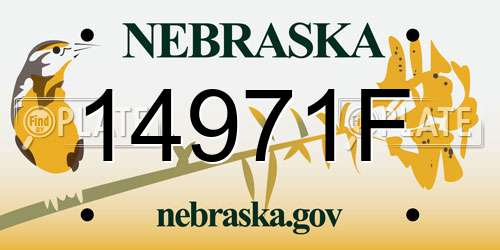 14971F Nebraska License Plate