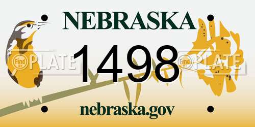 1498 Nebraska License Plate