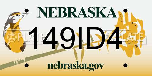 149ID4 Nebraska License Plate