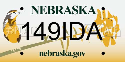 149IDA Nebraska License Plate