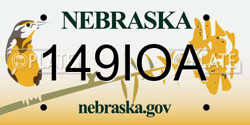149IOA Nebraska License Plate