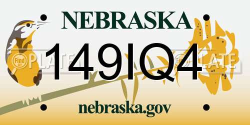 149IQ4 Nebraska License Plate