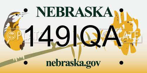 149IQA Nebraska License Plate