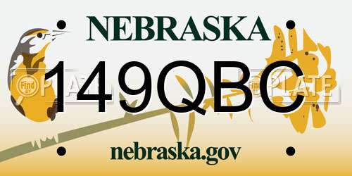 149QBC Nebraska License Plate