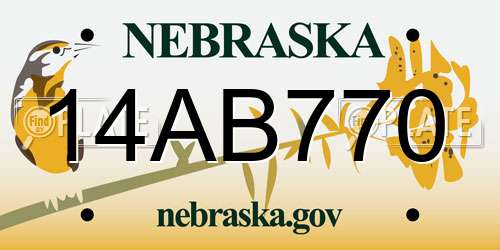 14AB770 Nebraska License Plate