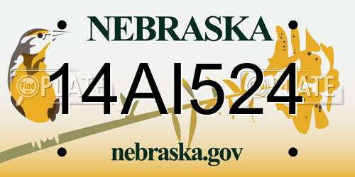 14AI524 Nebraska License Plate