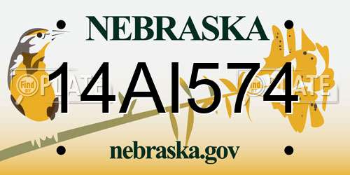 14AI574 Nebraska License Plate