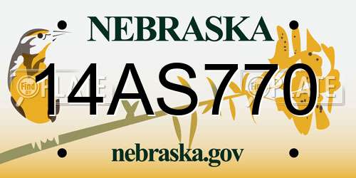 14AS770 Nebraska License Plate