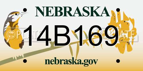 14B169 Nebraska License Plate