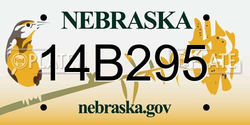 14B295 Nebraska License Plate