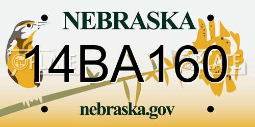 14BA160 Nebraska License Plate