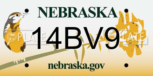 14BV9 Nebraska License Plate