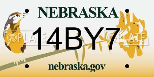 14BY7 Nebraska License Plate