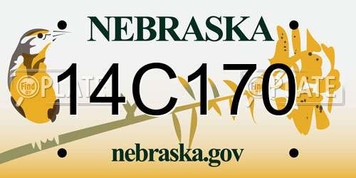 14C170 Nebraska License Plate