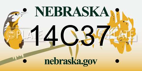 14C37 Nebraska License Plate