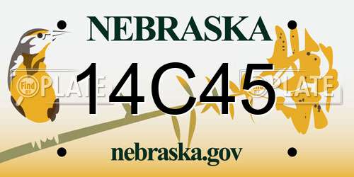 14C45 Nebraska License Plate
