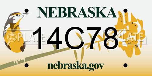 14C78 Nebraska License Plate
