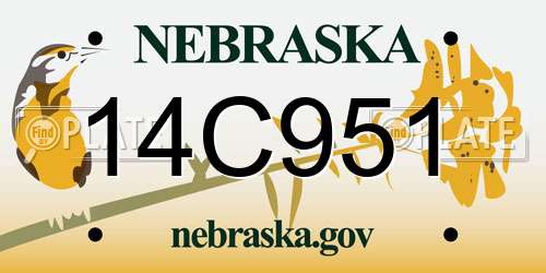 14C951 Nebraska License Plate